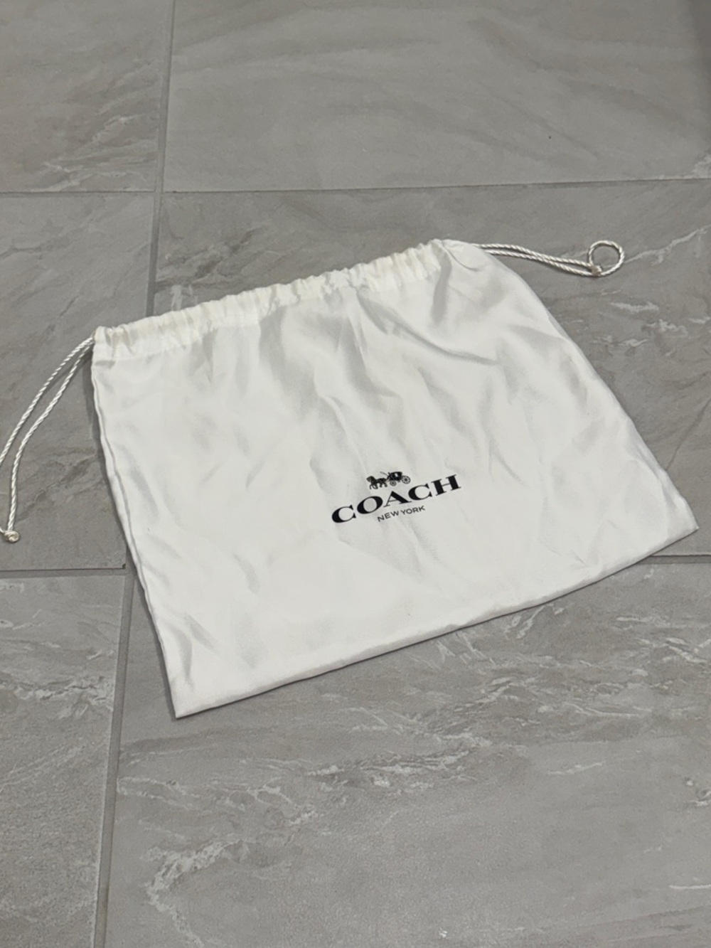 Coach White Drawstring Dust Bag Pouch